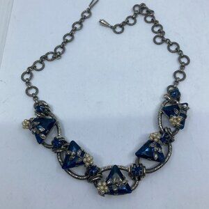 VTG 1960 HENKEL & GROSSE GERMANY for CHRISTIAN DIOR art deco glass necklace